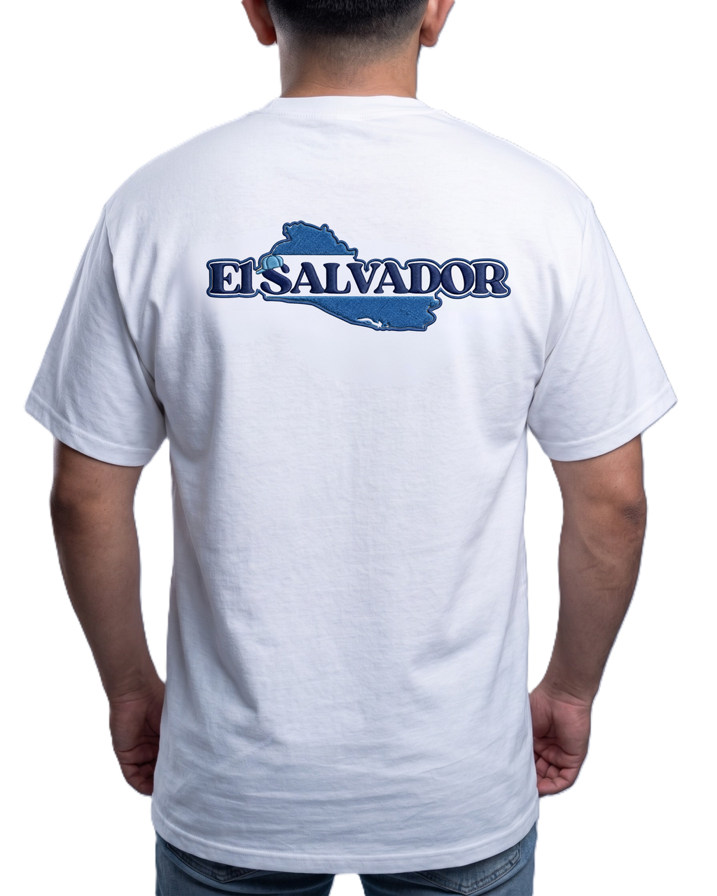 Camiseta unisex de El Salvador con efecto bordado