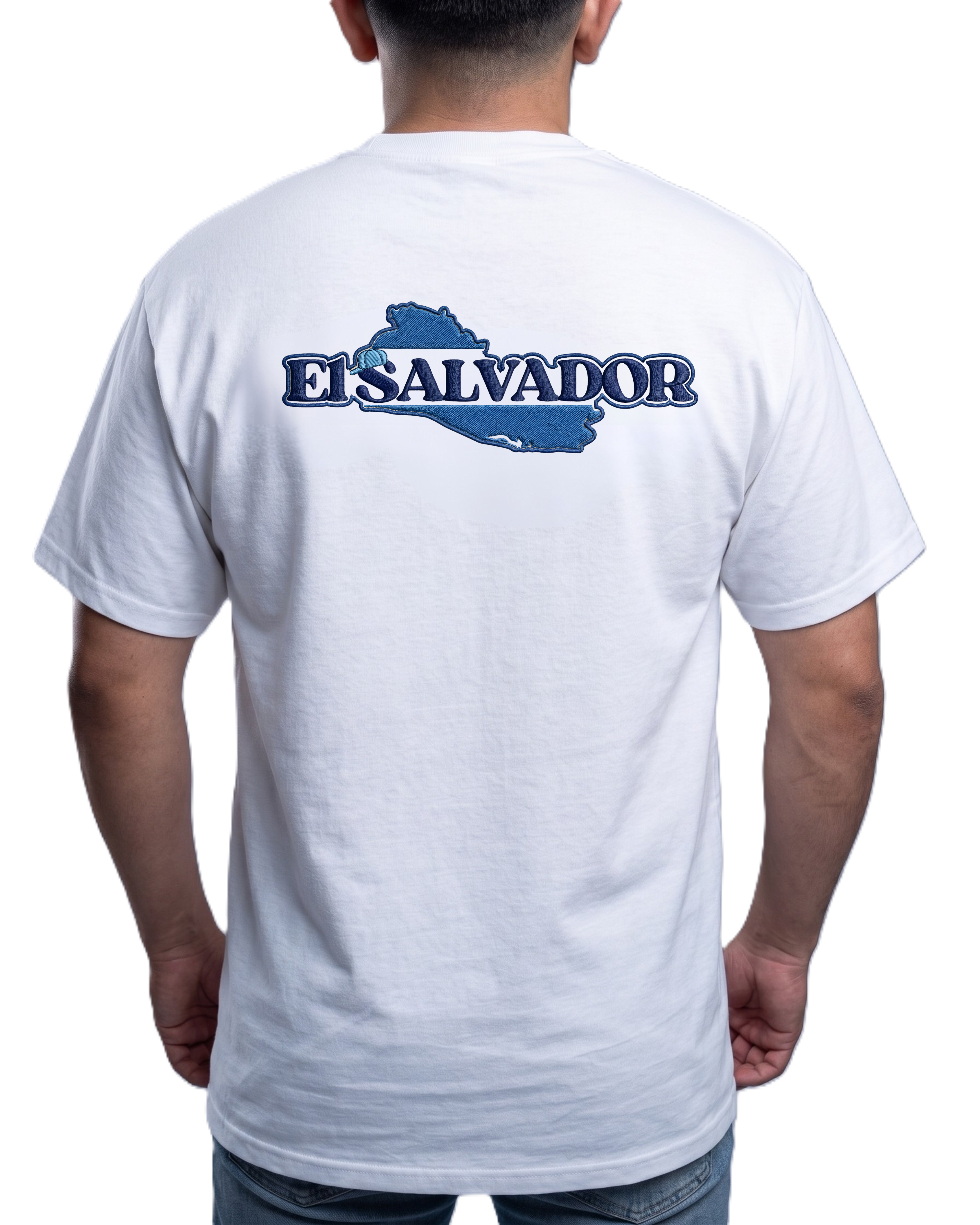 Camiseta unisex de El Salvador con efecto bordado