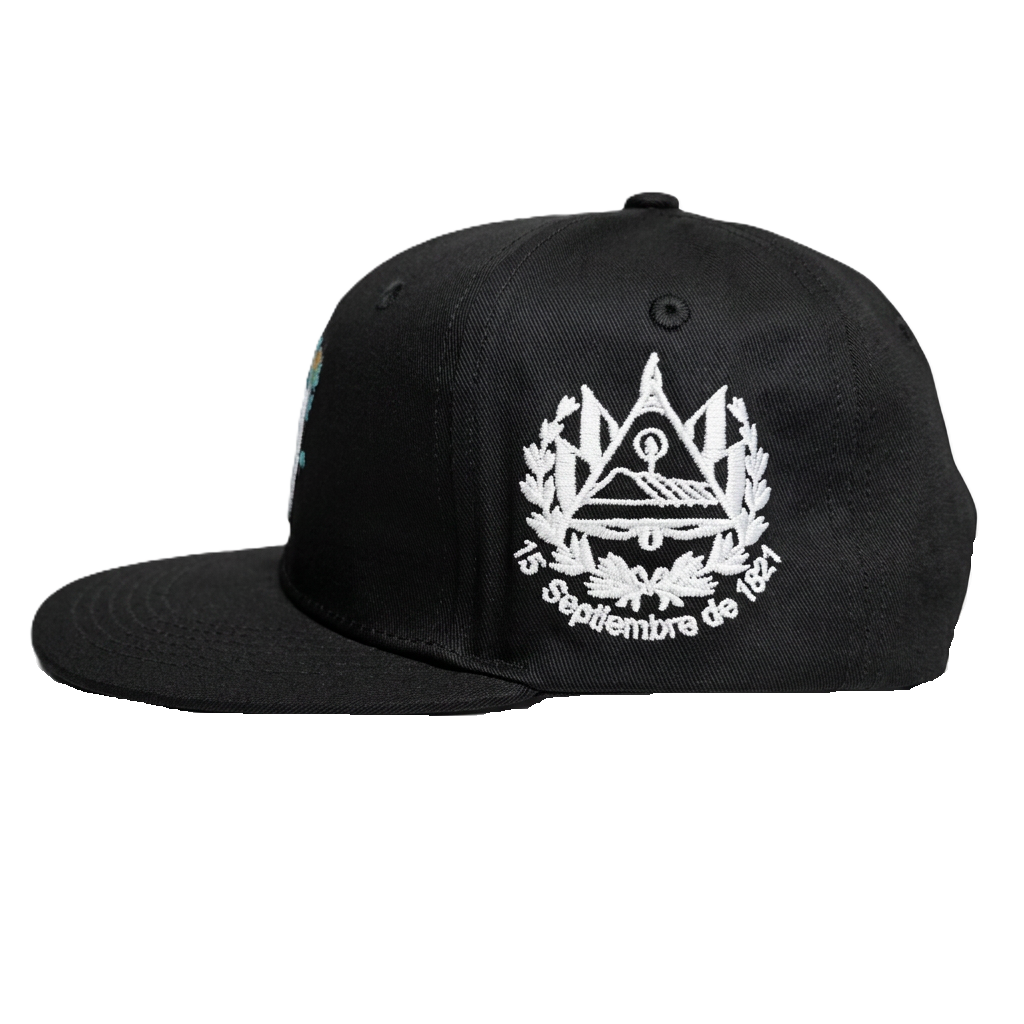 Gorra de El Salvador SV Bordada con Torogoz y escudo nacional, 100%Algodon